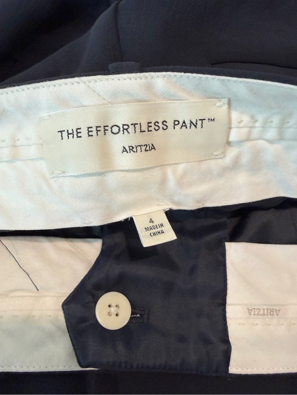 Aritzia The Effortless Pant Crepette Navy Blue Size 4 High Waisted Wide Leg - Picture 5 of 7